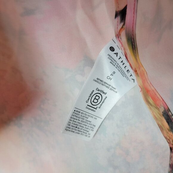 NEW Athleta Small Camisole Raffinee Zephyr Sleeveless Top Floral Pattern Women's - Picture 5 of 5